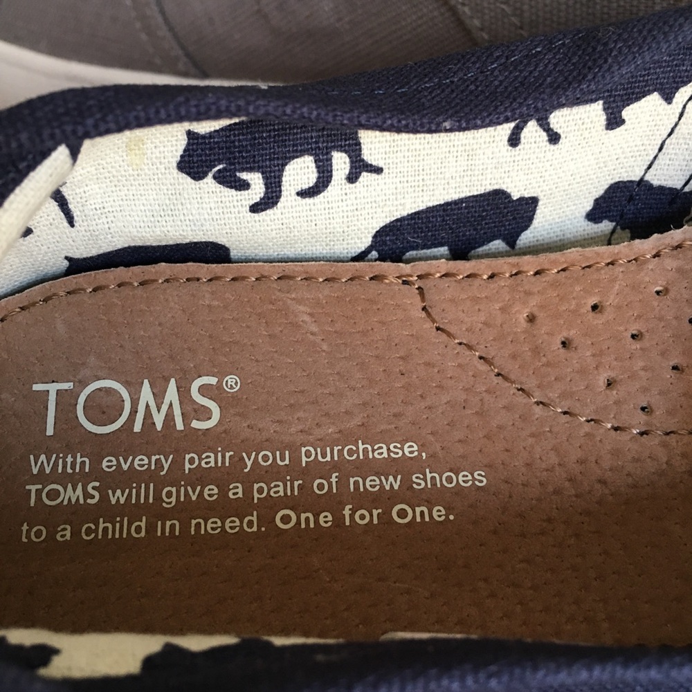 Toms Alpargata Navy Canvas Slip On Flats - Picture 9 of 9